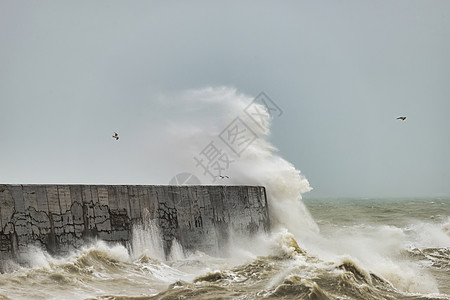 海风暴波浪风险高清图片