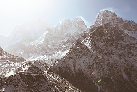 风景优美的山景,坎陈琼加地区,喜马拉雅山,尼泊尔图片