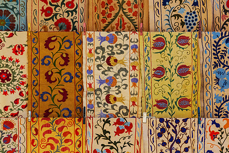 乌兹别克斯坦布哈拉的地毯店图片