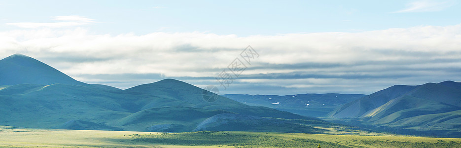 北极圈上方的苔原景观图片