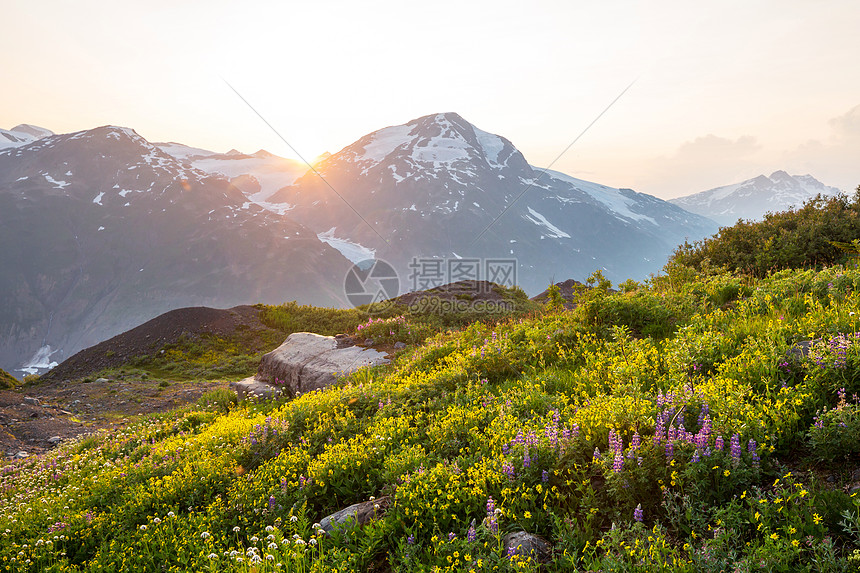 夏季加大落基山脉风景如画的山景图片