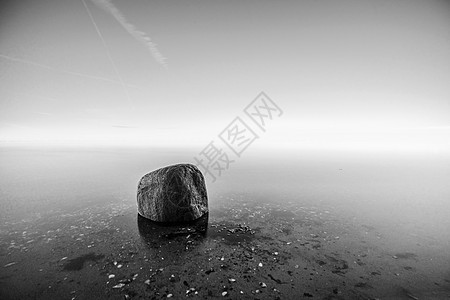 海边的单岩石,黑白相间图片