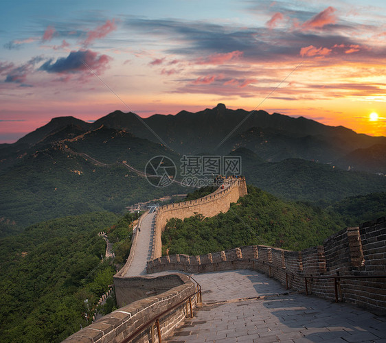 中国长城山脉的景色图片