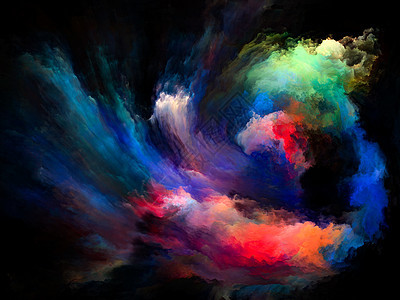 彩色流动系列由数字油漆流成的背景,用于音乐创造力想象力艺术等项目图片