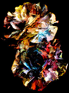 彩虹花抽象油画专题模板-彩虹花抽象油画图片素材下载-我图网