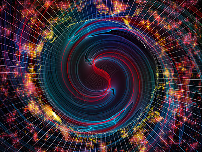 波函数序列声均衡器音乐谱量子概率上的彩色正弦振动光分形元素的成背景图片