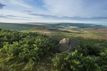 美丽的黎明日出景观图像希格托走向母帽夏季英国的高峰地区图片