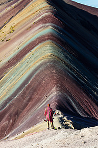 秘鲁库斯科地区维尼昆卡的徒步旅行场景蒙大纳德西特科洛雷斯,彩虹山图片