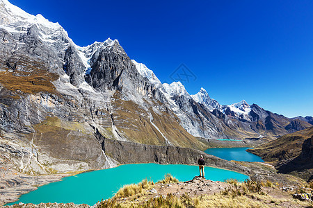 秘鲁CordilleraHuayhuash的三个泻湖图片