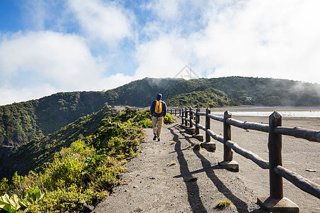 徒步洲的伊拉祖火山哥斯达黎加图片