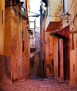 摩洛哥城市的狭窄街道图片