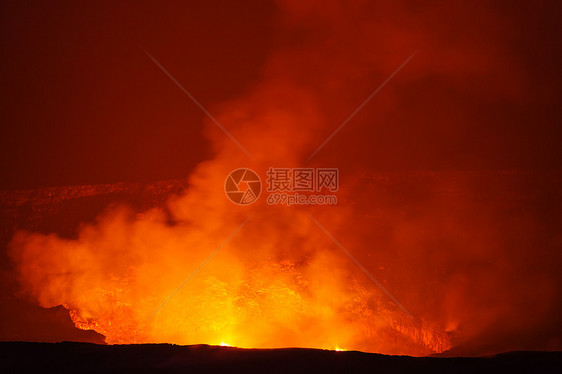 活火山夏威夷大岛上的基拉韦亚活火山图片