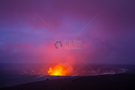 活火山夏威夷大岛上的基拉韦亚活火山图片