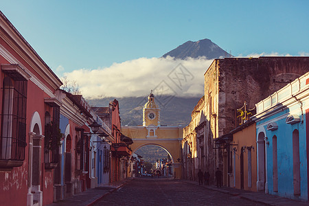 安提瓜岛殖民建筑古老的安提瓜危地马拉城,洲,危地马拉图片
