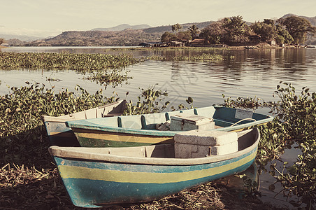 萨尔瓦多的船湖上的船,萨尔瓦多,洲图片