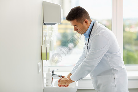 医疗保健,人医学医生医疗诊所洗手池医生诊所洗手池洗手背景图片