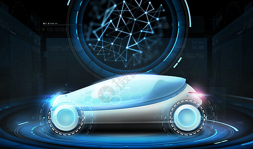 运输未来技术未来主义车与低多全息图黑暗背景低聚全息图的未来主义车低聚全息图的未来主义车图片