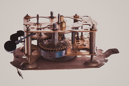 机械生锈时钟的内部个更大的角度老式时钟机制图片