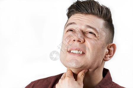 演播室拍摄的人患喉咙痛图片