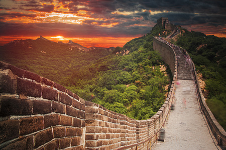 北京附近山上的中国长城伟大的中国墙图片