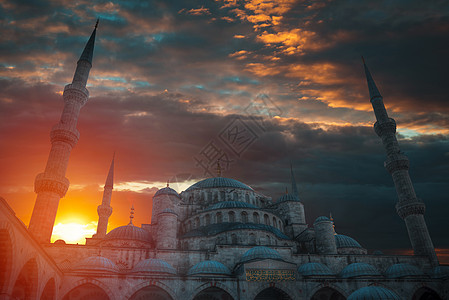 蓝色清真寺城市斯坦布尔星空的夜景星空的夜景图片