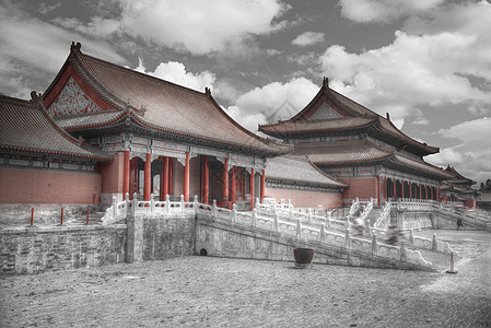 紫禁城北京,中国黑白照片图片