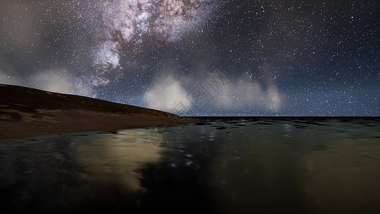 牛奶路星星湖上的夜晚图片