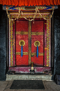 吐鲁克贡帕门佛教寺院拉达克,吐鲁克修道院的门拉达克,图片