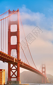 金门大桥视图堡垒点上午,旧金山,加利福尼亚州,美国图片
