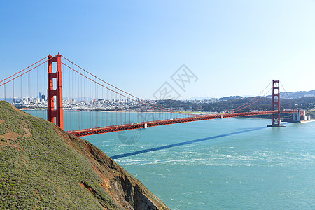 景观旧金山湾金门大桥的景观旧金山湾金门大桥的景色图片