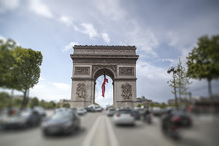 凯旋门香榭丽舍大道上巴黎图片