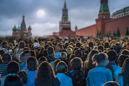 莫斯科红色广场的音乐会大群人背景