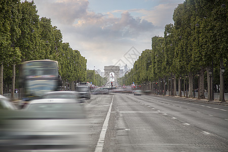 凯旋门香榭丽舍大道上巴黎图片