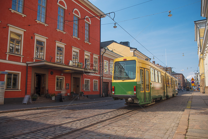 赫尔辛基的古老街道市中心图片