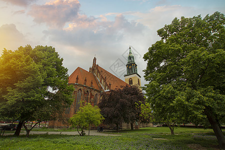 柏林的老玛丽教堂德国欧洲高清图片
