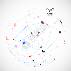 抽象向量将圆与分子结构连接来抽象向量将圆与分子结构连接来图片