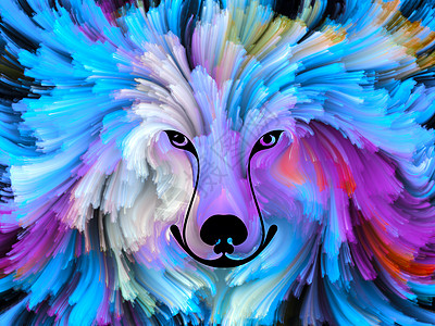 狗漆系列彩色狗肖像的背景,以艺术想象力创造力为背景图片