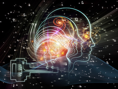 人头成密钥符号分形元素适合加密安全数字通信科技等项目的背景图片