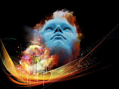 清醒梦系列以梦想心灵灵想象力内心世界为,由人的脸五颜六色的分形云成的艺术抽象图片