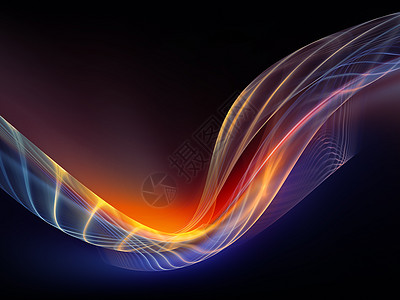 分形波序列由分形正弦波彩色成的背景,适用于数学现代技术等项目图片