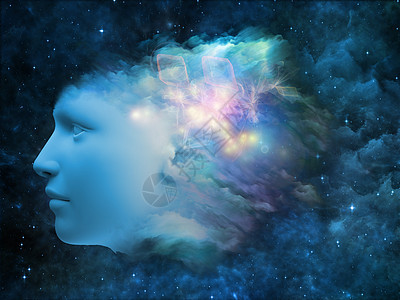 五颜六色的心理系列人头成分形颜色,头脑梦想思维意识想象力项目的支持背景背景图片
