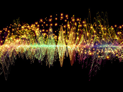 波函数序列彩色正弦振动光分形元素声均衡器音乐谱量子概率等方的背景图片