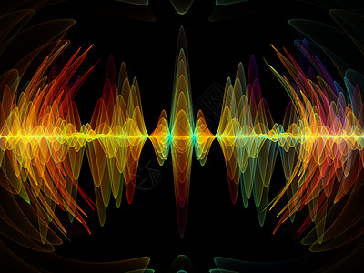 波函数序列背景的彩色正弦振动,光分形元素,以补充的,声音均衡器,音乐频谱量子概率背景图片