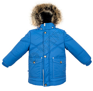 冬季保暖夹克隔离白色背景上图片