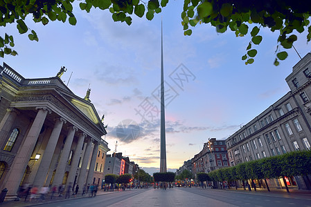 尖塔著名的地标都柏林,爱尔兰中心标志图片
