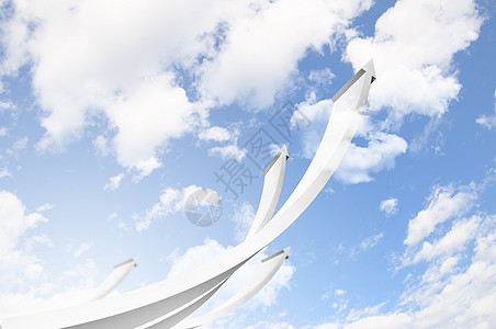 增长形象带白色箭头的抽象图像上升天空图片