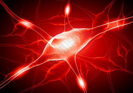 神经细胞的插图彩色背景上用光效应说明神经细胞图片
