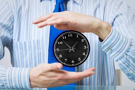 你的时间保护优化商人的手着小心的时间图片