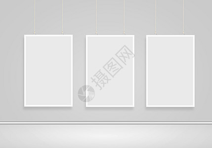 白色横幅墙上挂着空白的白色横幅文字的位置图片