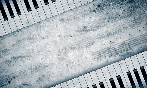 音乐图像与钢琴键音乐线索高清图片